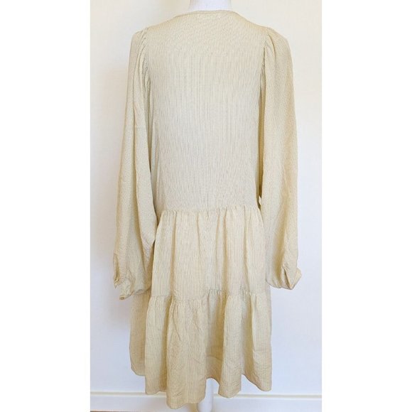 Anine Bing Madison Dress In Cream And Black Stripe Size S / 8-10 - Picture 5 of 10